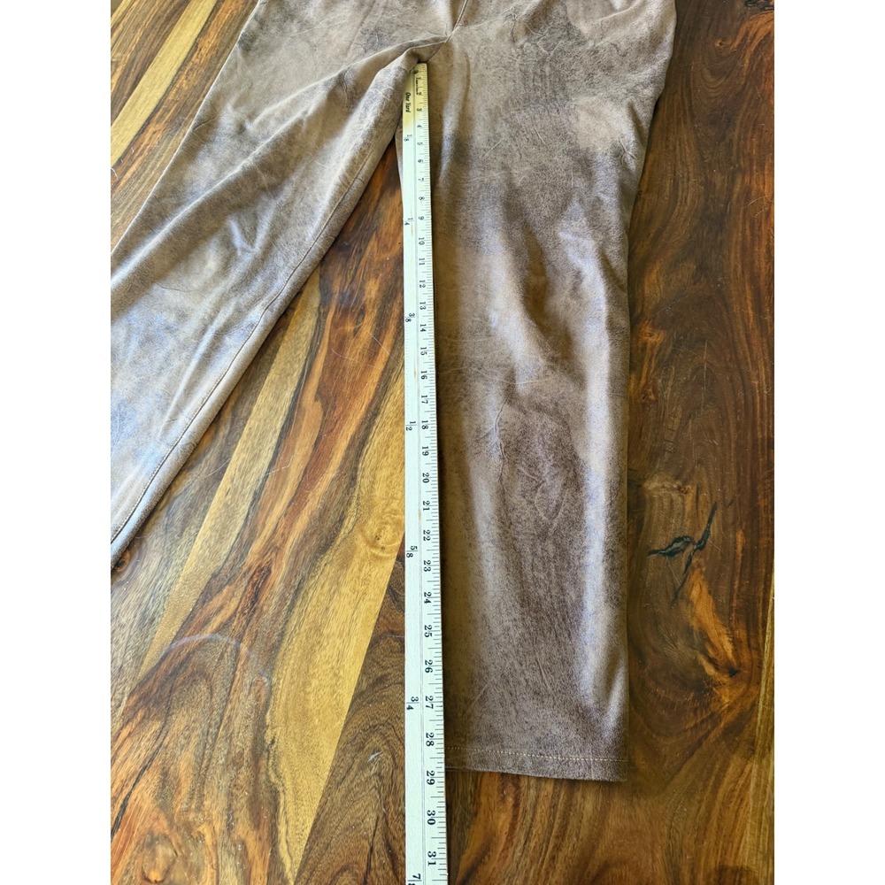 Chico's Womens Faux Leather Pants Tan Brown Size 2.5R 14 Western coastal Cowgirl - Picture 2 of 8